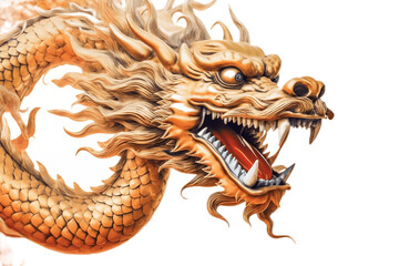 Transparent Background Chinese Dragon. AI