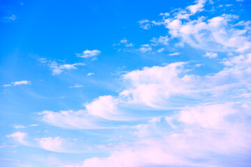Blue sky with beautiful clouds in windy weather - 606889045