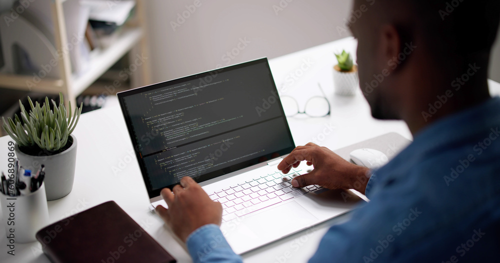Aufkleber african american web developer programmer
