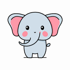 Cute Elephant Vector Art Illustration and Graphic