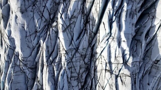 Iceland glacier - Ice tongue from abow, drone shot