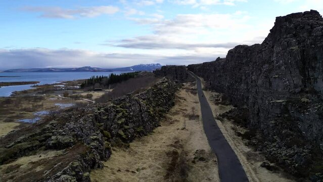 National park Thingvellir, Iceland, oceanic rift
