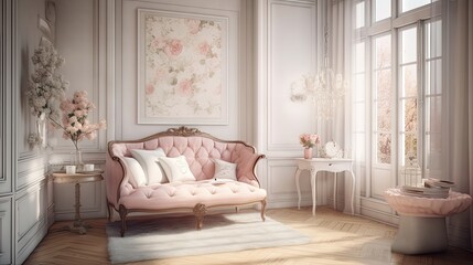 Obraz premium Modern living room with sofa, mock-up, Generative AI