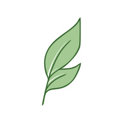 Green Leaves flat icon isolated on white background. Vector illustration