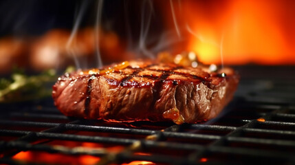 Fototapeta na wymiar grilled meat on the grill , generative ai