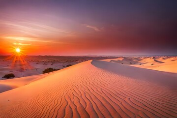 sunset in the desert country