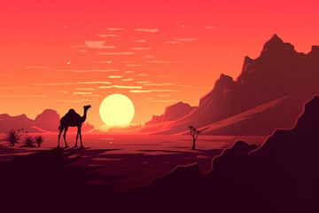 Silhouette of a camel - Eid al adha