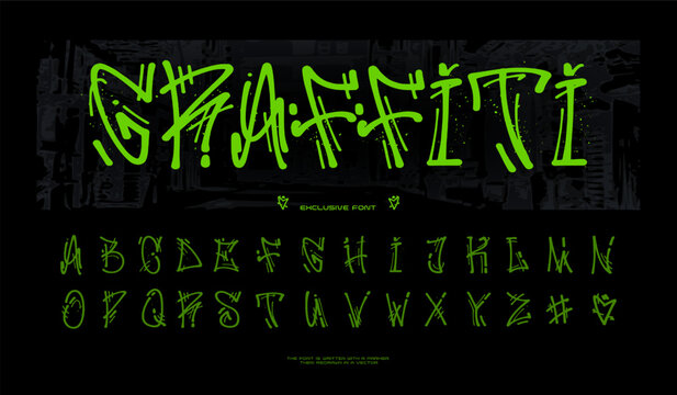 Typography Graffiti Font, exclusively written in marker handwritten vector illustration