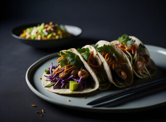 Artfully Prepared Gourmet Tacos - Realistic Photo (AI Generated)