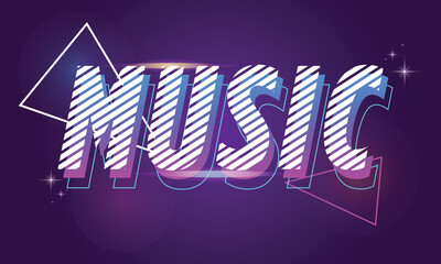 music party 3d text effect vector, music concert text effect design template vector