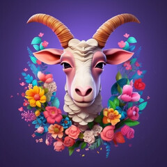 Eid al-Adha Happiness - A happy goat made with generative ai