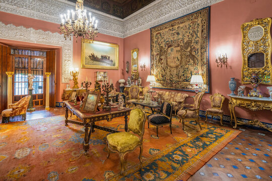 Salon Cuadrado (Square room) at Las Duenas Palace (Palacio de las Duenas) - Seville, Andalusia, Spain