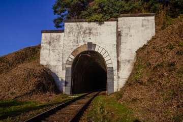 Fototapeta na wymiar Entrance to old ralroad tunnel