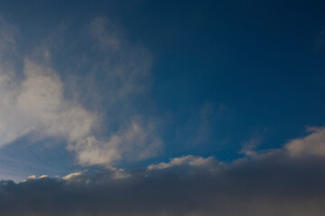 Summer landscape, Sun and sunbeams, sunset sky