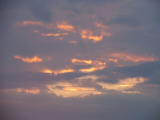 Summer landscape, Sun and sunbeams, sunset sky