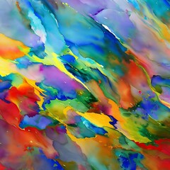 1439 Abstract Watercolor Washes: An artistic and abstract background featuring watercolor washes in vibrant and blended colors, conveying a sense of fluidity and artistic expression5, Generative AI