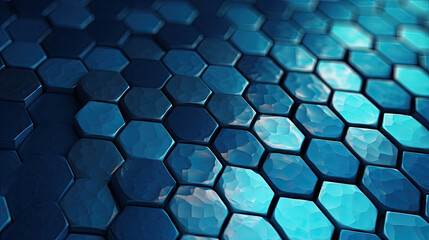 Background of blue hexagons