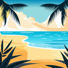 Obraz premium Summer on a tropical island with palm trees.