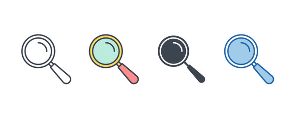 magnifying glass icon symbol template for graphic and web design collection logo vector illustration