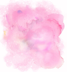 Pink abstract watercolor texture background. Green watercolour brush pattern. Pastel color background in paper art style.