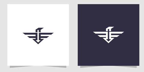 letter e with eagle logo design