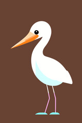 A simple white stork
