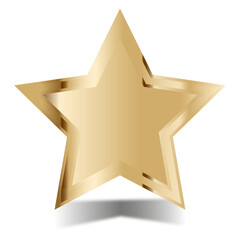 Single gold star. Vector  illustration 