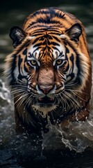 Fototapeta na wymiar tiger in the zoo. generative AI illustration.