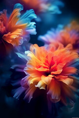 Hyperrealistic professional abstract macro, flowers in Intentional Camera Movement style. AI generative