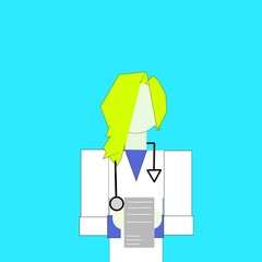 Vector, Doctor with stethoscope, health, hospital, nursing, female doctor, black doctor, illustration, doctor with clipboard,