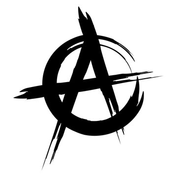 Anarchy symbol. The letter "A" is a sign of Anarchy. A - logo or icon for design. Vector illustration isolated on white background.