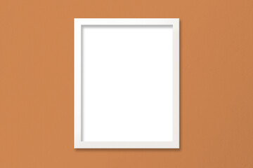 Poster Mockup with White Frame on Orange Textured Wall