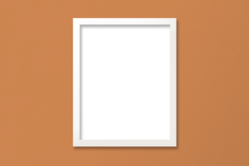 Poster Mockup with White Frame on Orange Textured Wall