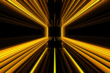 Obraz premium Technology yellow lines. AI generative