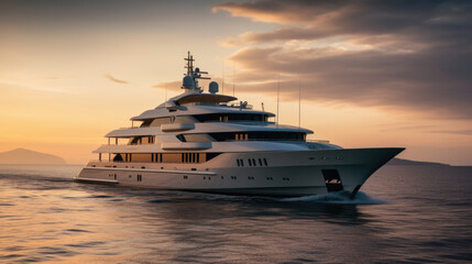 Fototapeta na wymiar a large luxury yacht in beautiful weather. Generative AI