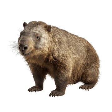 Northern hairy-nosed wombat png file. Transparent Background with generative ai