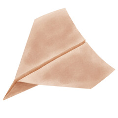 Hand drawn paper plane fly in the air element illustration.