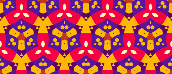 Fototapeta na wymiar seamless Batik pattern with floral elements 