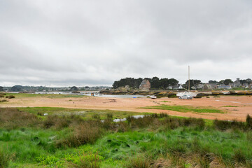 Paysage de la côte de granit rose à Trégastel en Bretagne