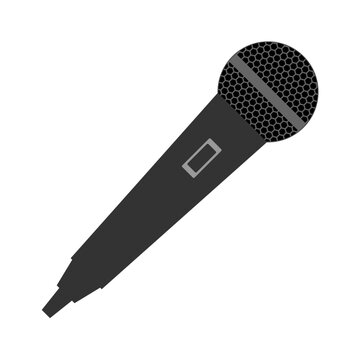 Black microphone icon on white background, editable vector illustration EPS 10.