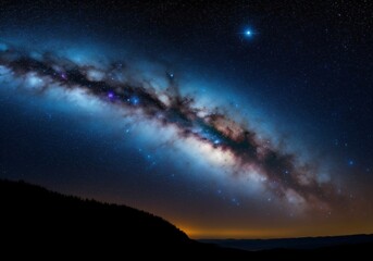 Fototapeta na wymiar Panorama Milky Way Galaxy With Stars And Space Dust In The Universe, Generated Ai
