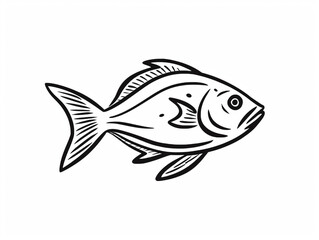 A Line Drawing of a Fish | Generative AI