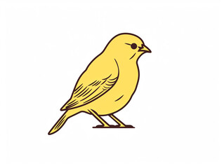 A Simple Line Drawing of a Canary | Generative AI