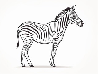 Fototapeta na wymiar A Simple Line Drawing of a Zebra | Generative AI