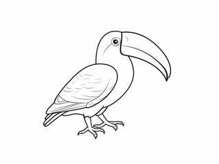 A Simple Line Drawing of a Toucan | Generative AI