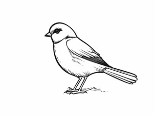 A Simple Line Drawing of a Sparrow | Generative AI