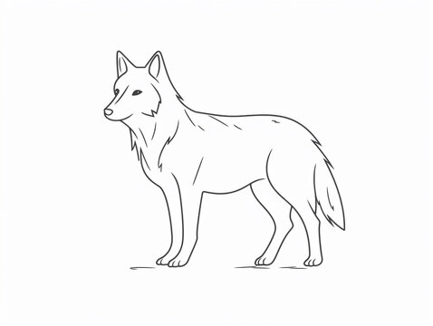 A Simple Line Drawing of a Wolf | Generative AI