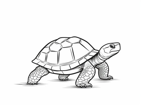 A Simple Line Drawing of a Turtle | Generative AI