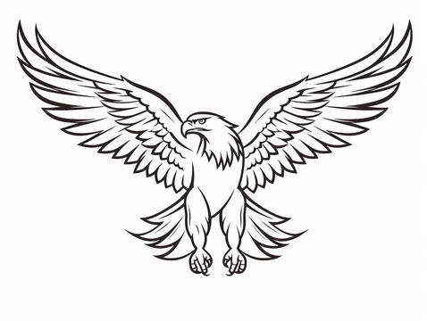 A Simple Line Drawing of an Eagle | Generative AI