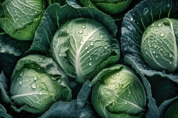 Obraz premium green cabbage in the garden